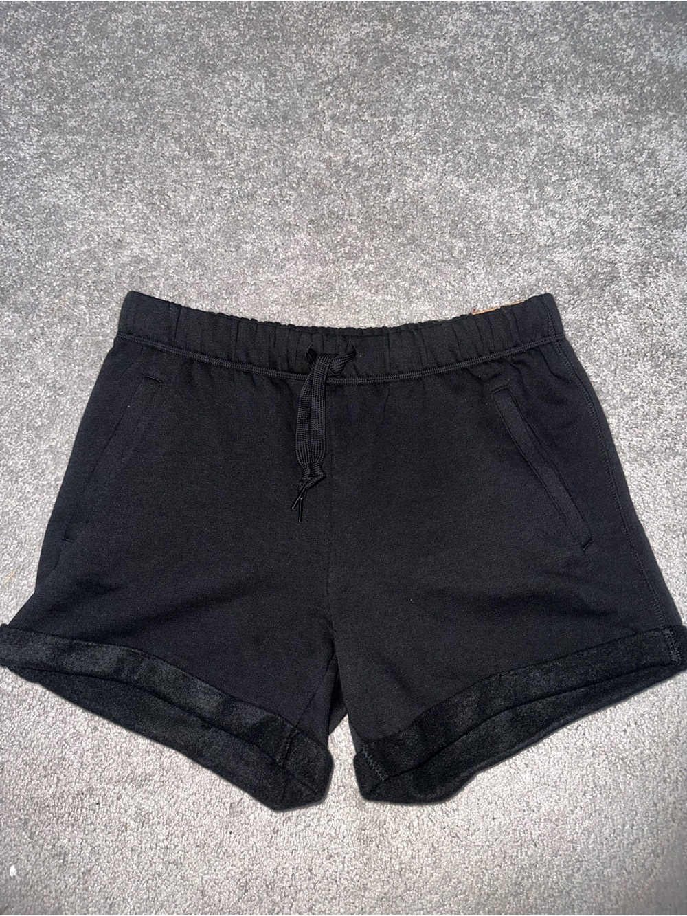 Victoria Secret Pink Heritage Black Drawstring Lounge Shorts With Rhinestones